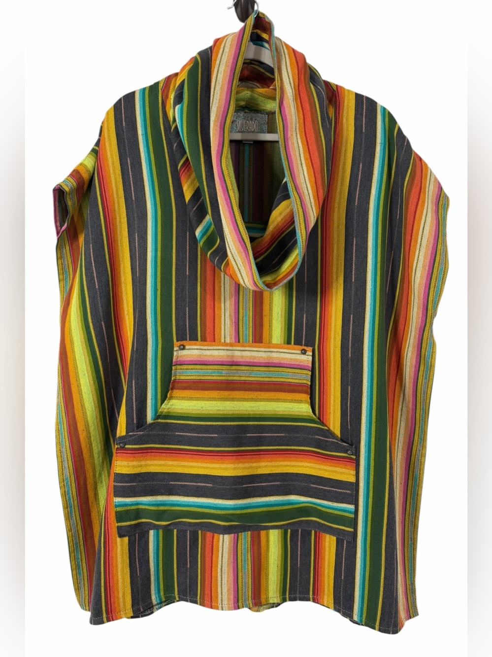 Silverado Poncho One Size Multicolor Striped Serape Southwestern